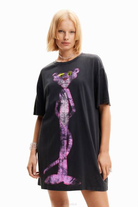 Oversize Pink Panther T-shirt dress Desigual Women 2ZPR127 Clothing