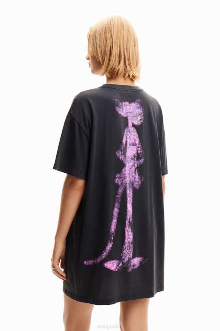 Oversize Pink Panther T-shirt dress Desigual Women 2ZPR127 Clothing
