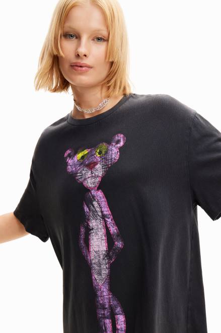 Oversize Pink Panther T-shirt dress Desigual Women 2ZPR127 Clothing