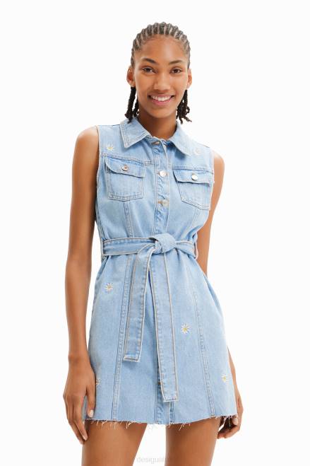 Short denim daisy dress Desigual Women 2ZPR931 Clothing