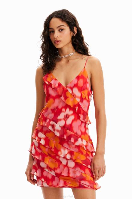 Short floral ruffle dress Desigual Women 2ZPR472 Clothing