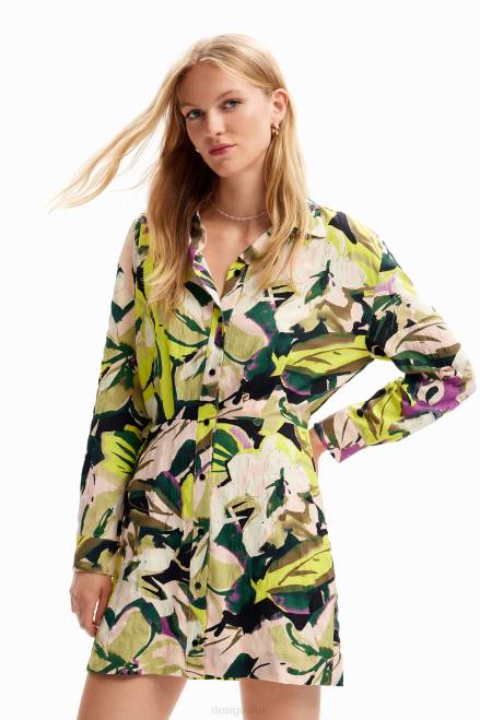 Short floral shirt dress Desigual Women 2ZPR158 Clothing