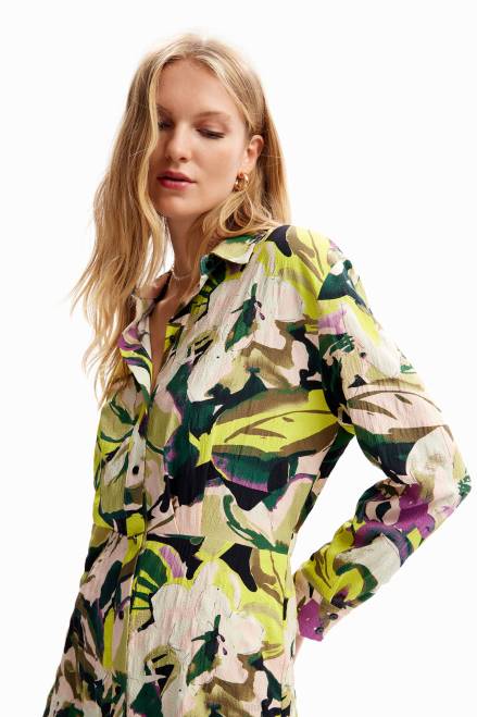 Short floral shirt dress Desigual Women 2ZPR158 Clothing