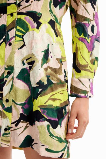 Short floral shirt dress Desigual Women 2ZPR158 Clothing