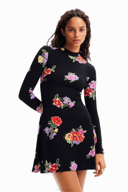 Short floral skater dress Desigual Women 2ZPR17 Clothing