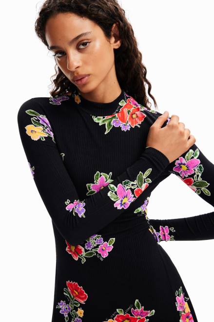 Short floral skater dress Desigual Women 2ZPR17 Clothing