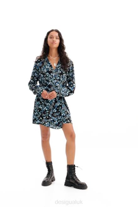 Short floral wrap dress Desigual Women 2ZPR234 Clothing