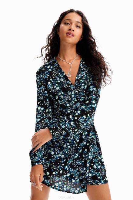 Short floral wrap dress Desigual Women 2ZPR234 Clothing