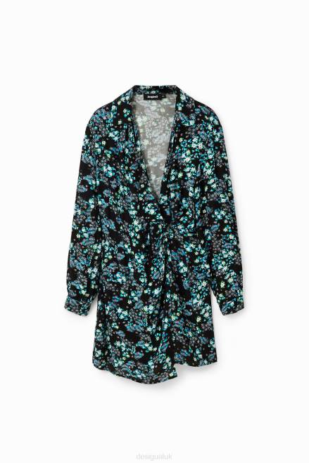 Short floral wrap dress Desigual Women 2ZPR234 Clothing