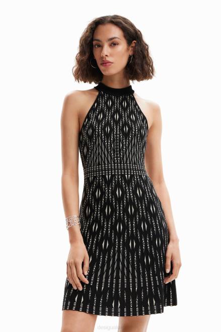 Short geometric knit dress Desigual Women 2ZPR496 Clothing