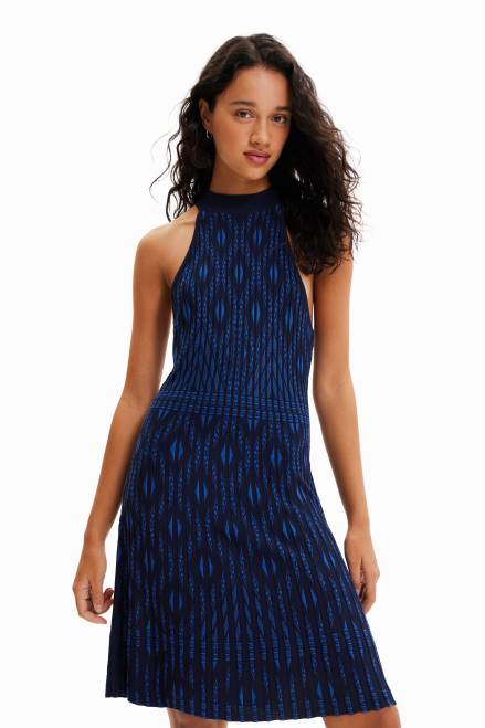 Short geometric knit dress Desigual Women 2ZPR933 Clothing