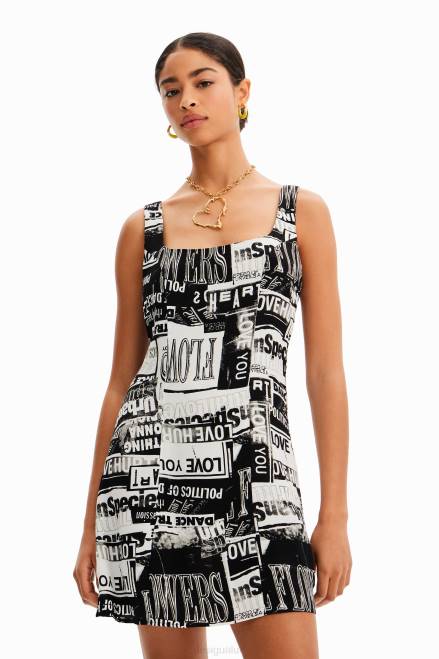 Short newspaper dress Desigual Women 2ZPR297 Clothing