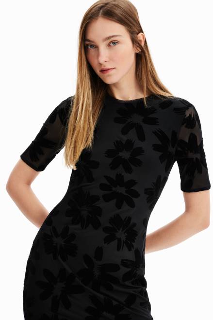 Short slim floral dress Desigual Women 2ZPR883 Clothing