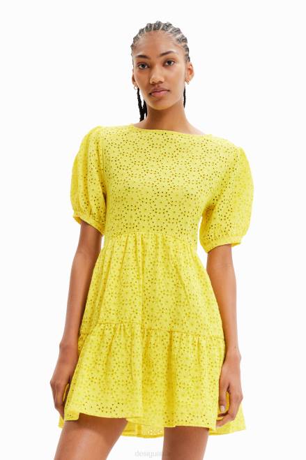 Short swiss embroidery dress Desigual Women 2ZPR756 Clothing