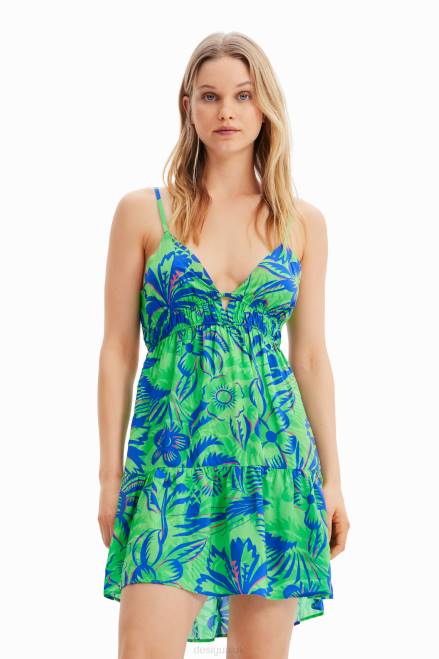 Short tropical cut-out dress Desigual Women 2ZPR874 Clothing