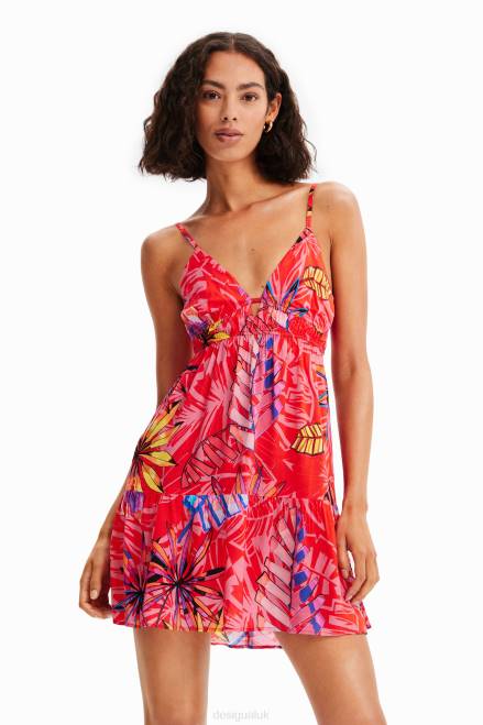 Short tropical cut-out dress Desigual Women 2ZPR962 Clothing