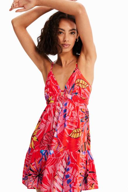Short tropical cut-out dress Desigual Women 2ZPR962 Clothing