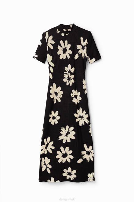 Slim arty floral midi dress Desigual Women 2ZPR184 Clothing