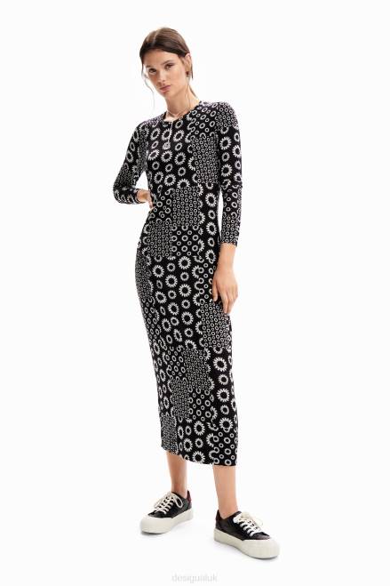Slim patchwork midi dress Desigual Women 2ZPR206 Clothing