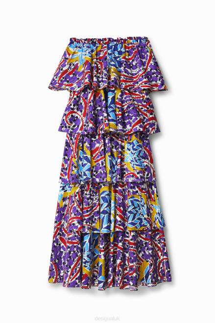 Stella Jean long ruffled dress Desigual Women 2ZPR778 Clothing