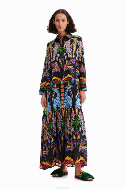 Stella Jean maxi shirt dress Desigual Women 2ZPR20 Clothing