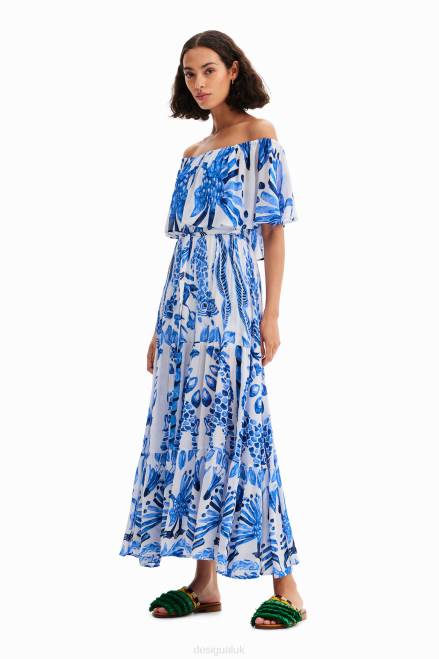 Stella Jean ruffle midi dress Desigual Women 2ZPR1 Clothing