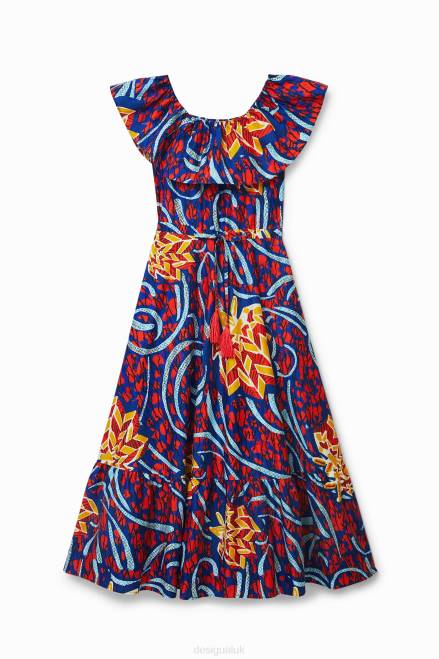 Stella Jean ruffled midi dress Desigual Women 2ZPR890 Clothing
