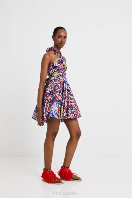 Stella Jean short bow dress Desigual Women 2ZPR708 Clothing