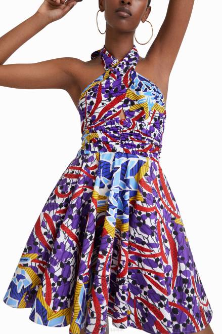 Stella Jean short bow dress Desigual Women 2ZPR708 Clothing