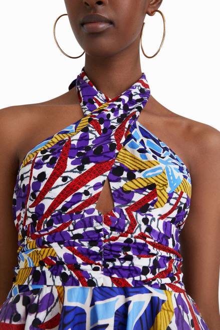 Stella Jean short bow dress Desigual Women 2ZPR708 Clothing