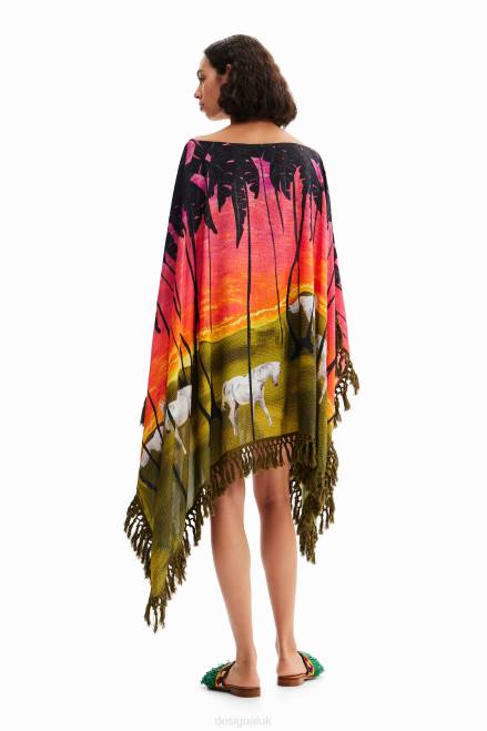 Stella Jean short poncho dress Desigual Women 2ZPR333 Clothing