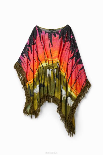 Stella Jean short poncho dress Desigual Women 2ZPR333 Clothing