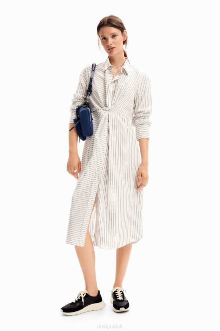 Striped midi shirt dress Desigual Women 2ZPR226 Clothing