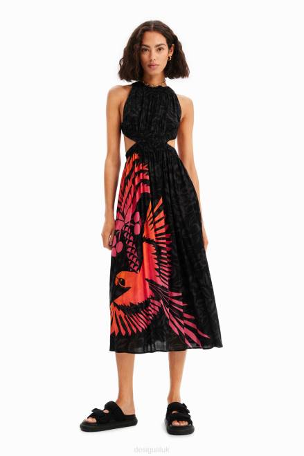 Tropical cut-out midi dress Desigual Women 2ZPR960 Clothing