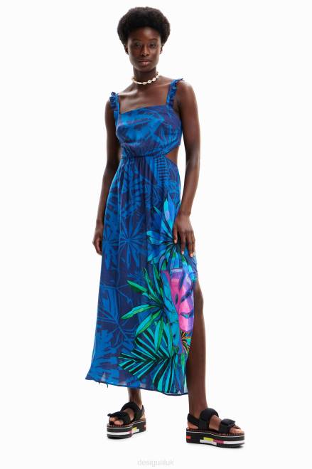 Tropical ruffle midi dress Desigual Women 2ZPR856 Clothing