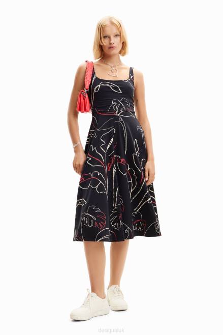 Tropical strappy knit dress Desigual Women 2ZPR973 Clothing