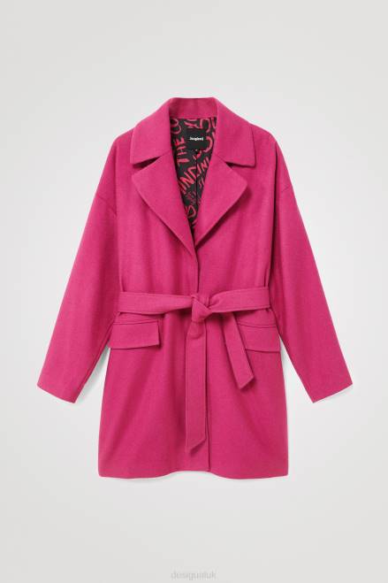 3/4 wool coat belt Desigual Women 2ZPR1028 Clothing