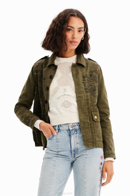 Embroidered parka jacket Desigual Women 2ZPR647 Clothing