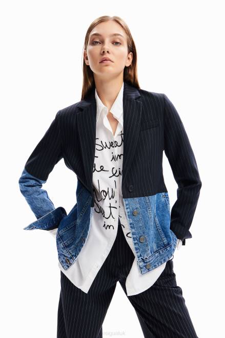 Hybrid denim blazer Desigual Women 2ZPR49 Clothing