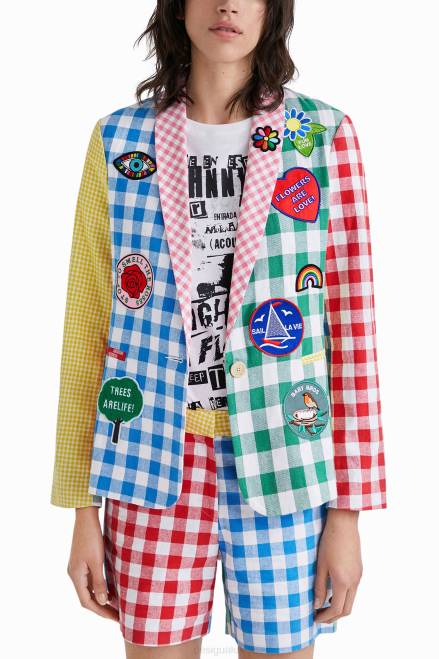 Johnson Hartig check patchwork blazer Desigual Women 2ZPR1060 Clothing