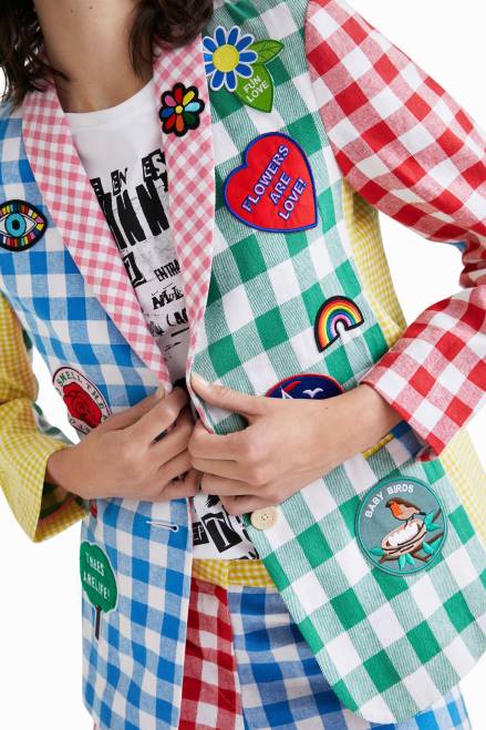 Johnson Hartig check patchwork blazer Desigual Women 2ZPR1060 Clothing
