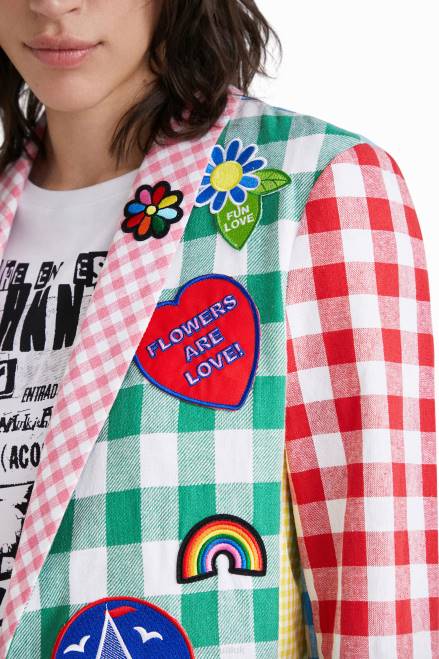 Johnson Hartig check patchwork blazer Desigual Women 2ZPR1060 Clothing