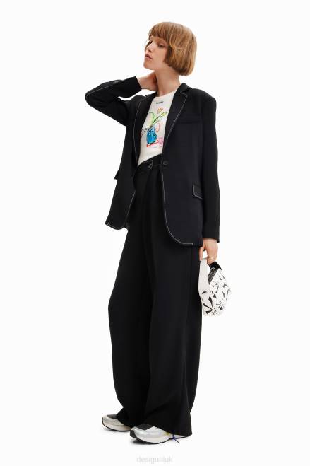 Long blazer with stitching Desigual Women 2ZPR913 Clothing