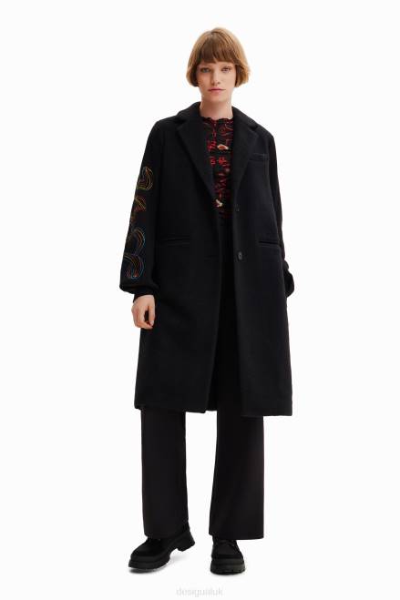 Long embroidered coat Desigual Women 2ZPR290 Clothing
