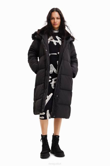 Long padded coat with belt Desigual Women 2ZPR743 Clothing