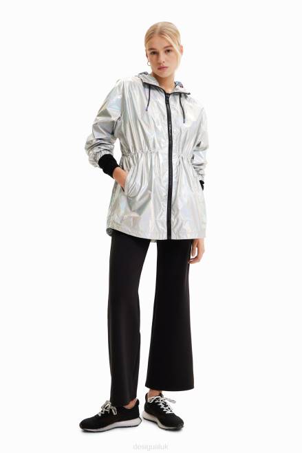 Metallic hooded parka Desigual Women 2ZPR447 Clothing
