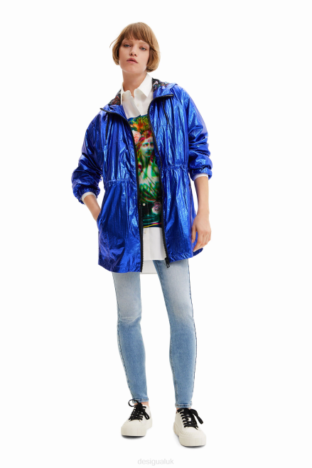 Metallic hooded parka Desigual Women 2ZPR786 Clothing