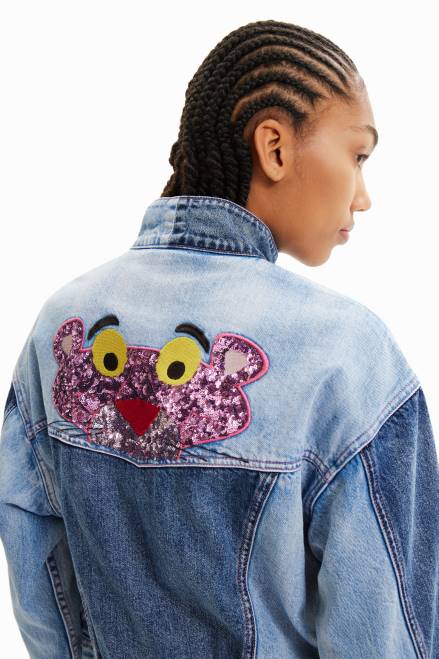 Oversize Pink Panther denim jacket Desigual Women 2ZPR902 Clothing