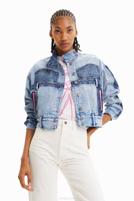 Oversize Pink Panther denim jacket Desigual Women 2ZPR902 Clothing