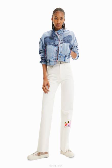 Oversize Pink Panther denim jacket Desigual Women 2ZPR902 Clothing
